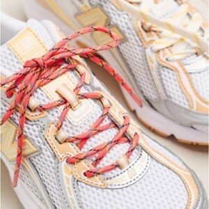 By Anthropologie Sporty Shoelaces in Coral/Yellow